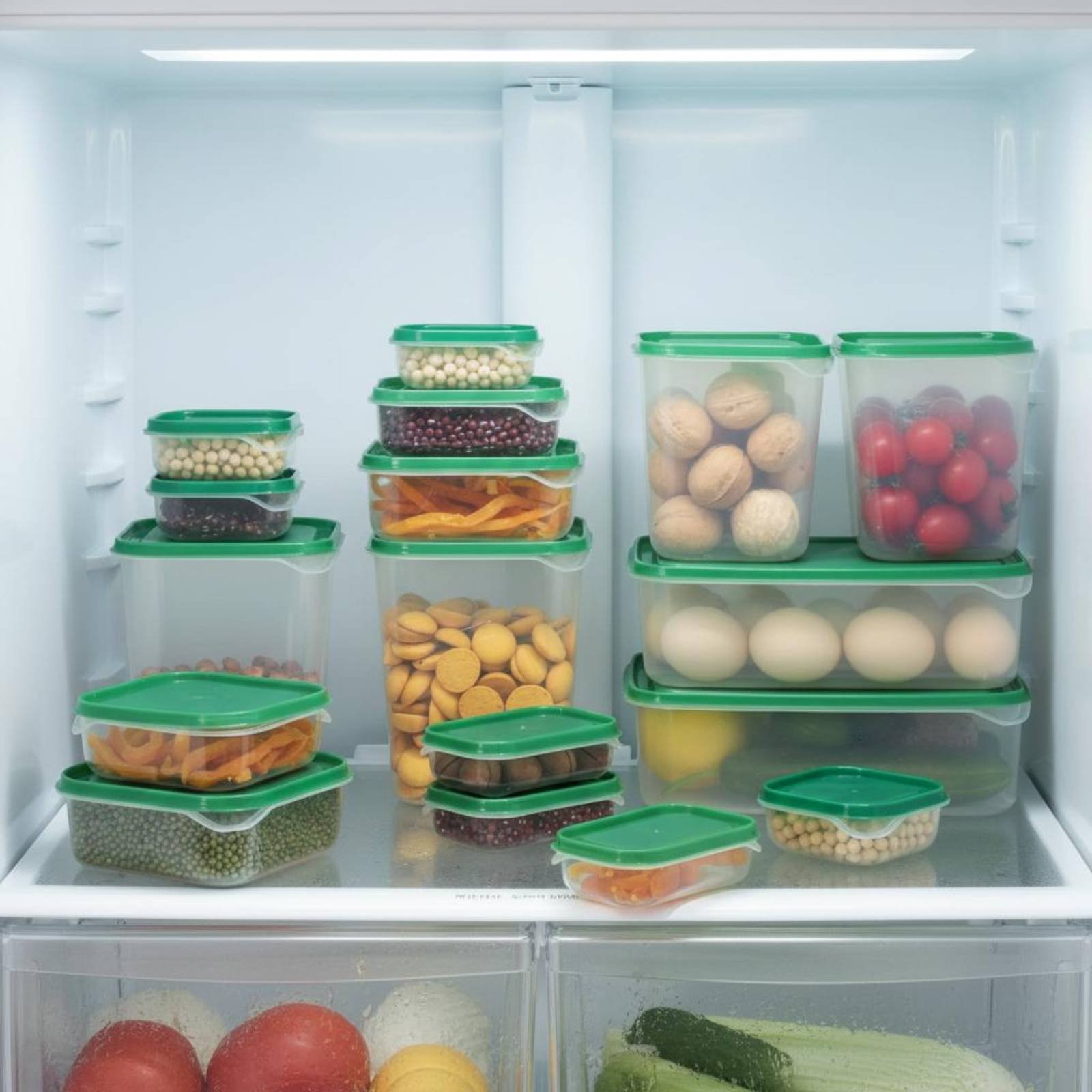 Food Storage Lid - 17-teiliges Kühlschrank-Aufbewahrungsbox-Set Auslaufsichere Plastik-Lebensmittelbehälter mit Deckel
