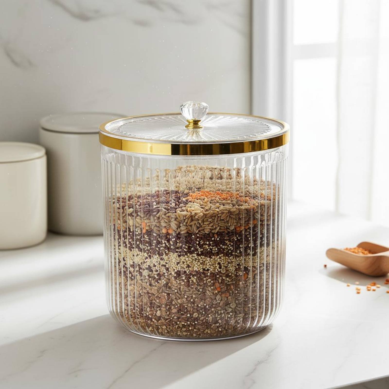 Food Storage Design - Vorratsbehälter für Trockenfutter mit Weithalsdesign, Luftdichter
