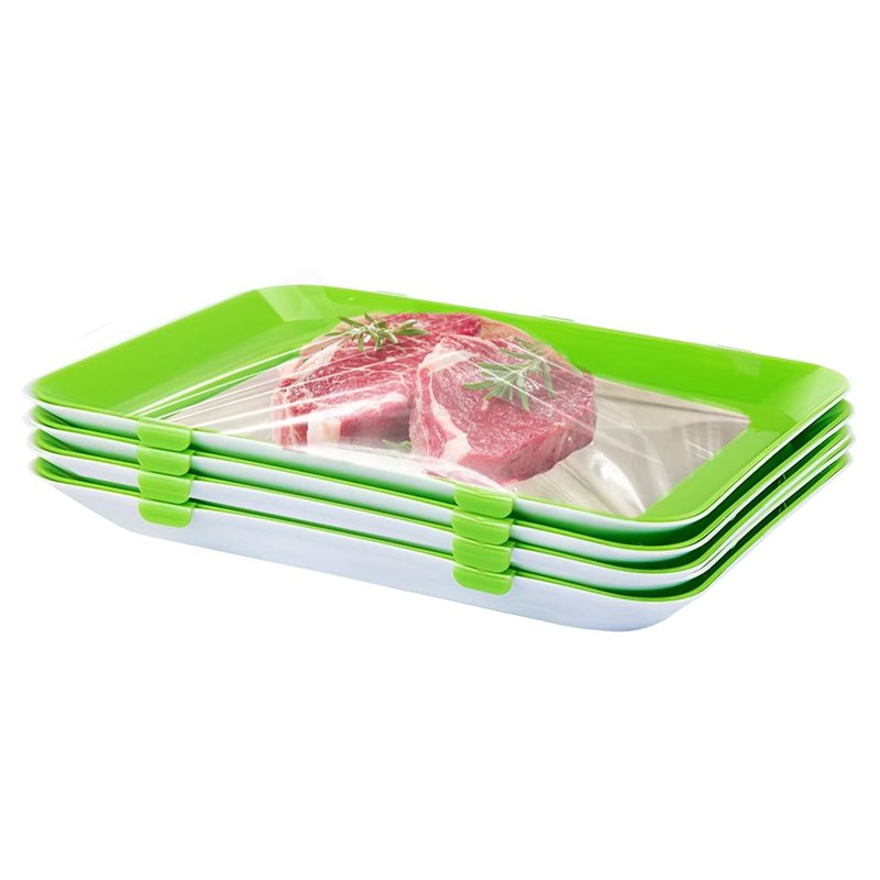 Food Storage Technology - AS60-Vakuumkonservierungstechnologie Lebensmittel-Aufbewahrungsbehälter 4 Stück Stapelbar für