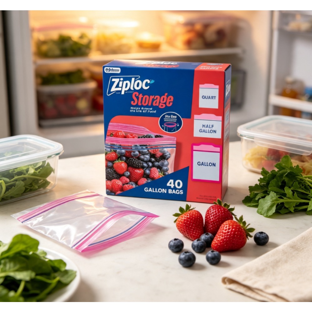 Food Storage Technology - Ziploc Marken-Lebensmittelaufbewahrungsbeutel, Schulbedarf, mit Grip 'n