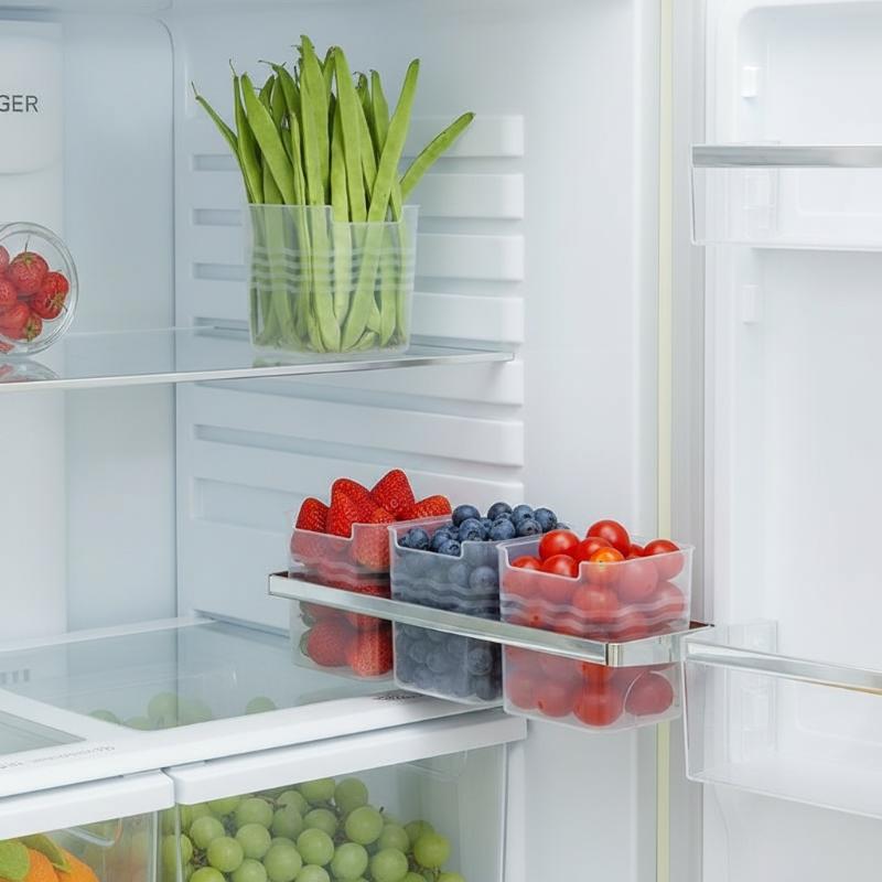 Food Storage Box - 4 Stück Lebensmittelgeeignete Kühlschrank-Aufbewahrungsboxen, Klare Transparente