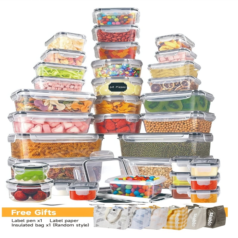 Food Storage Design - 48-teiliges BPA-freies Lebensmittel-Aufbewahrungsset – 24 luftdichte