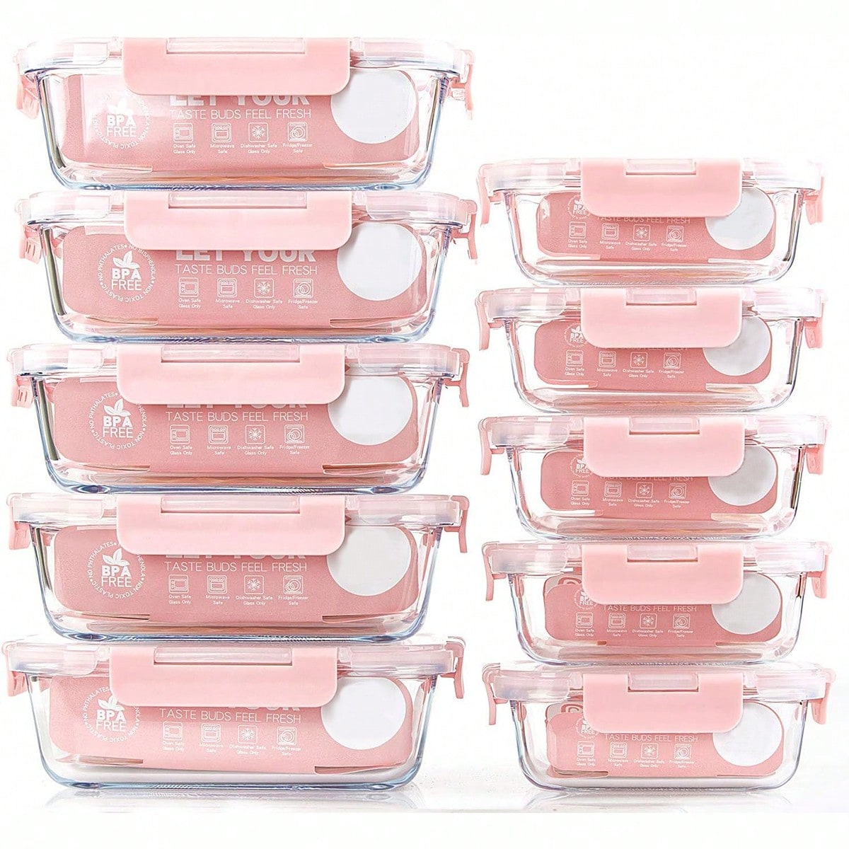 10er-Pack Glas-Mahlzeitbehälte – Food Storage With Glass Lids Bewertung und Preis