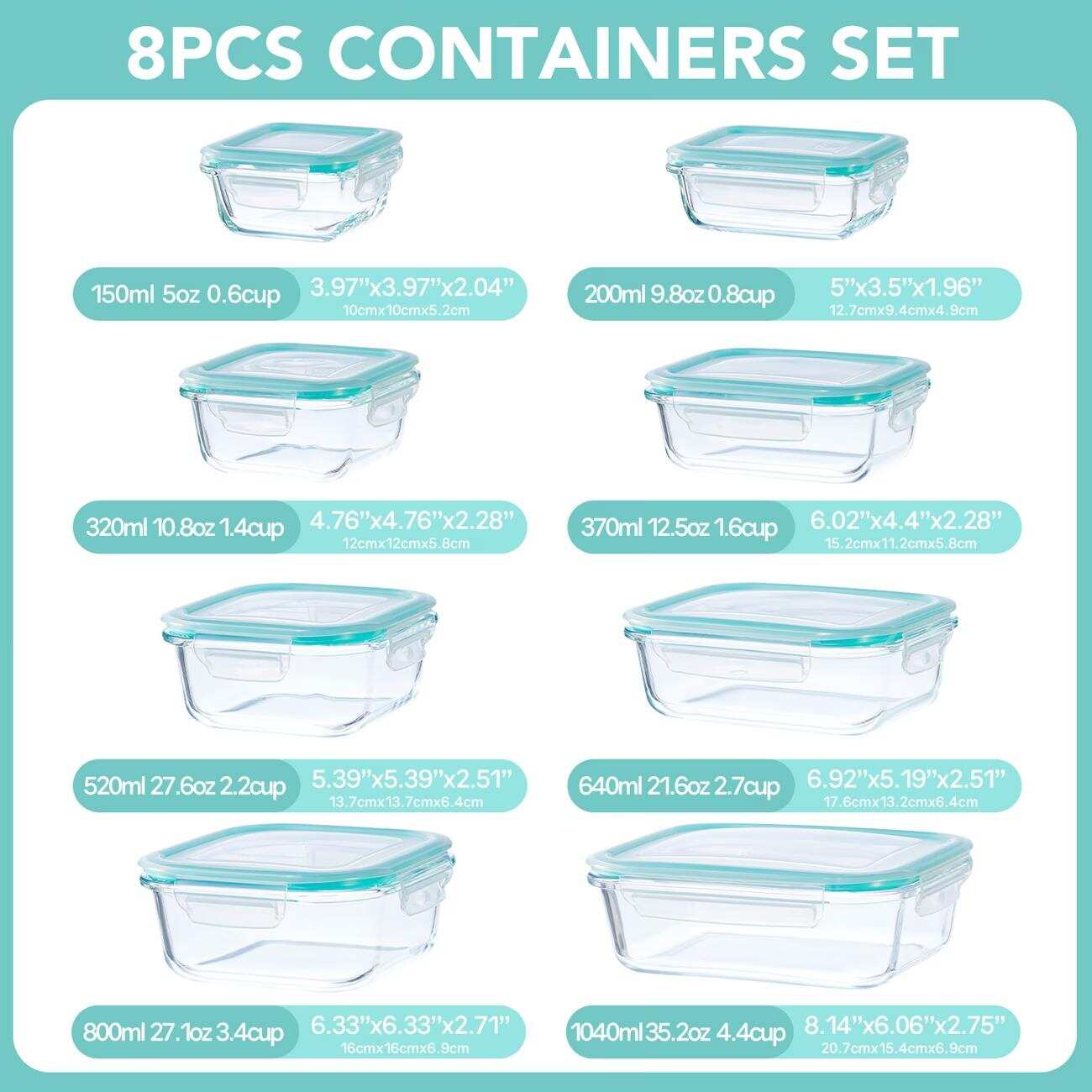 16 Stück Versiegelte Glas-Lebe – Food Storage With Glass Lids Bewertung und Preis