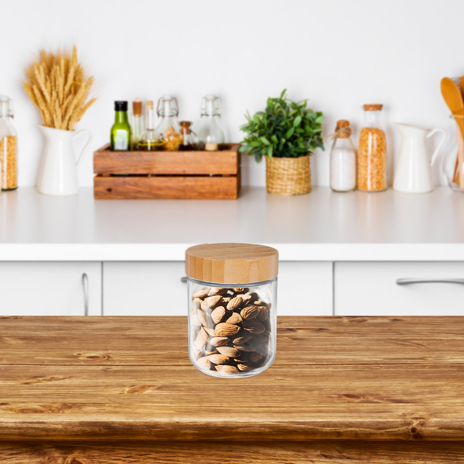 4 Stück Glas-Küchen-Aufbewahru – Food Storage With Glass Lids Bewertung und Preis